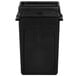 A black Rubbermaid Slim Jim rectangular plastic trash can with a black lid.