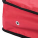 A red Intedge insulated delivery bag with a zipper.