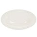 A white Kanello melamine plate with a wide circular rim with a Kanello blue circular edge.