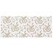 A white glassine candy box pad with gold floral pattern.