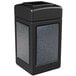 Commercial Zone 720313 StoneTec 42 Gallon Black Square Decorative Waste Receptacle with Pepperstone Panels Main Thumbnail 2