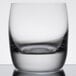 A close up of a half full Reserve by Libbey rocks glass.