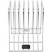 A Rubbermaid stainless steel rack with seven metal rods.