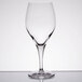 A close-up of a clear Reserve by Libbey wine glass.