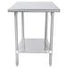 Advance Tabco SAG-300 30" x 30" 16 Gauge Stainless Steel Commercial Work Table with Undershelf Main Thumbnail 1