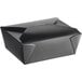 A black Choice folded paper take-out box with a lid.