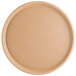A round brown paper tray with a white background.