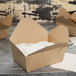 Choice 7 7/8" x 5 1/2" x 3 1/2" Kraft Microwavable Folded Paper #4 Take-Out Container - 160/Case Main Thumbnail 1