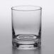 A close-up of a clear Libbey Reserve rocks glass with a small rim.