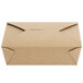 Choice 7 3/4" x 5 1/2" x 2 1/2" Kraft Microwavable Folded Paper #3 Take-Out Container - 200/Case