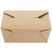 Choice 6" x 4 5/8" x 2 1/2" Kraft Microwavable Folded Paper #8 Take-Out Container - 300/Case Main Thumbnail 3