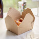 Choice Kraft Microwavable Folded Paper #8 Take-Out Container 6" x 4 5/8" x 2 1/2" - 300/Case Main Thumbnail 1