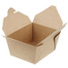 Choice 4 5/8" x 3 1/2" x 2 1/2" Kraft Microwavable Folded Paper #1 Take-Out Container - 450/Case Main Thumbnail 3