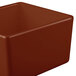 A brown cube shaped bowl.