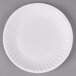 A 6" white uncoated paper plate with a wavy rim.