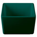 A square hunter green Tablecraft bowl.