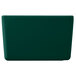 A hunter green rectangular bowl with a white interior and white border.