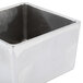 A Tablecraft pewter square bowl with a white background.