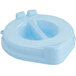 A blue plastic Vollrath Traex ice porter lid with two handles.