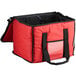 A red Choice insulated delivery bag with black handles.