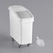 Baker's Mark 21 Gallon / 335 Cup White Slant Top Mobile Ingredient Storage Bin with Sliding Lid & Scoop Main Thumbnail 3