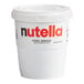 A white Nutella bucket with a lid.