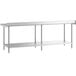 Regency Spec Line 30" x 96" 14 Gauge Stainless Steel Commercial Work Table with 4" Backsplash and Undershelf Main Thumbnail 4