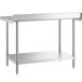 Regency Spec Line 30" x 48" 14 Gauge Stainless Steel Commercial Work Table with 4" Backsplash and Undershelf Main Thumbnail 4