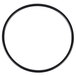 A black circle with white background.