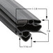 A black plastic profile with measurements for a True 811131 equivalent magnetic door gasket.