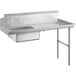 A Regency stainless steel soiled dish table with a right drainboard.
