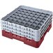 Cambro 49S958163 Red Camrack Customizable 49 Compartment 10 1/8" Glass Rack Main Thumbnail 1