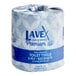 A Lavex premium individually wrapped 2-ply toilet paper roll.