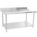 Regency 36" x 60" 16 Gauge Stainless Steel Commercial Work Table with 4" Backsplash and Undershelf Main Thumbnail 3