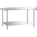 A stainless steel Regency work table with undershelf.