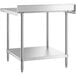 Regency Spec Line 36" x 36" 14 Gauge Stainless Steel Commercial Work Table with 4" Backsplash and Undershelf Main Thumbnail 4