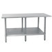 Advance Tabco TT-248-X 24" x 96" 18 Gauge Stainless Steel Work Table with Galvanized Undershelf Main Thumbnail 1