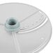 A circular white Robot Coupe food processor disc with a hole.