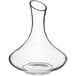 An Acopa clear glass wine decanter with a curved neck.