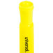A yellow plastic container of Universal Fluorescent Yellow Desk Style Highlighters with a white lid.