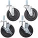 A set of 4 black Garland and Sunfire caster wheels with nuts and bolts.