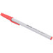 A Universal red oil-based ballpoint pen with a white body and cap.