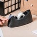 Universal UNV15001 1" Core Black Weighted Desktop Tape Dispenser with Nonskid Base Main Thumbnail 8