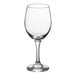 A clear, 14 oz. all-purpose wine glass with a stem and round base.