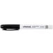 A close-up of a Universal black bullet tip dry erase marker with a white background.