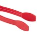 A pair of red Thunder Group flat grip tongs.