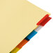 A yellow file folder with Avery Buff paper 8-tab multi-color dividers.