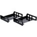 Universal UNV08100 13" x 9" x 2 3/4" Black Side Load Stackable Plastic Desk Tray, Letter - 2/Pack Main Thumbnail 6