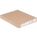 A brown paper box with a white label for Avery Print-On White Printable Tabs.