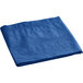 A folded navy blue Hoffmaster table cover on a white background.